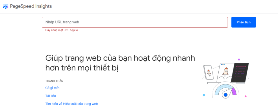 PageSpeed Insights kiểm tra tốc độ website của bạn miễn phí